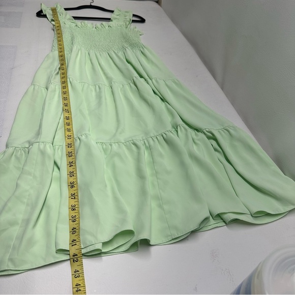 Amanda Uprichard Adelene Green Flutter Sleeve Sundress size L - Picture 6 of 10